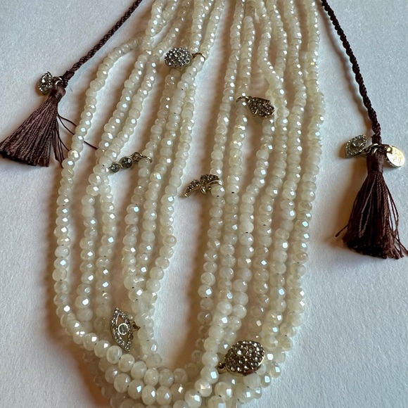 Marlyn Schiff Multi Layer Beaded Charm Hamsa 🪬 Necklace - Picture 3 of 7